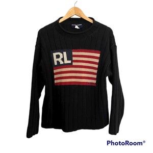 Ralph Lauren Vintage Flag Sweater RL Sample Size Medium